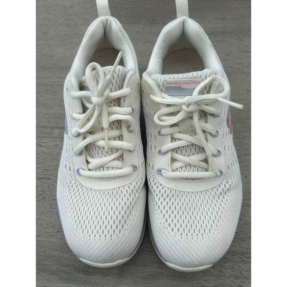 Skechers Lite-Weight‎ Womens 7 White Lavender Mesh Sneakers 56129R NTMT